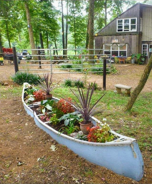 Canoe with flowers